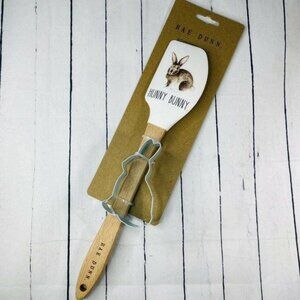 Rae Dunn Hunny Bunny Rabbit Easter Spatula And Blue Cookie Cutter Set